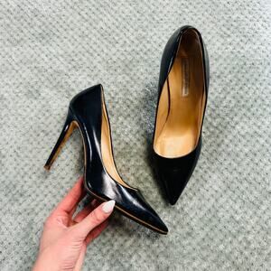 vtg Y2K patent leather classic pointed toe pumps heels Diane Von Furstenberg 10B